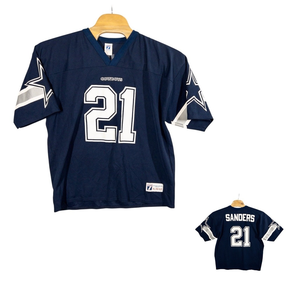 Vintage Logo 7 Dallas Cowboys‎ Deion Sanders Mens XL Made In USA
